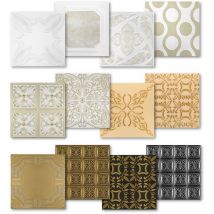 Dalles de plafond de 2 m² - Panneaux xps dimensionnellement stables Hexim 50x50cm - No.03 à No.112: NR.57.TB - beige blanc