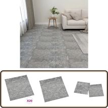 Dalles de plancher autoadhésives 20 pcs PVC 1,86 m² gris béton - Carrelage Pvc - Dallettes De Sol - Planchers Adhésifs - Revêtement De Sol Intérieur
