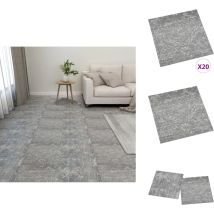 Dalles de plancher autoadhésives 20 pcs PVC 1,86 m² gris béton - Carrelage Pvc - Dallettes De Sol - Planchers Adhésifs - Revêtement De Sol Intérieur