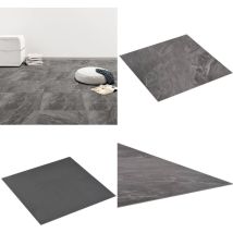Dalles de plancher PVC autoadhésif 5,11 m² noir avec motif - Carrelage Pvc - Dallettes De Sol - Planchers Pvc - Revêtement De Sol - Carreau Vinyle