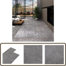Dalles de plancher pvc autoadhésif 5,21 m² 2 mm gris béton - Parquet Pvc - Carrelage Imitation Bois - Dallettes De Sol - Planchers Pvc - Revêtement