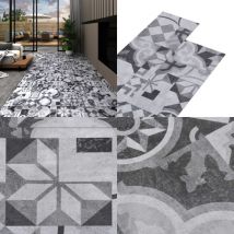 Dalles de plancher pvc autoadhésif 5,21 m² 2 mm motif gris - Carrelage Pvc - Dallettes De Sol Pvc - Planchers Pvc - Revêtement De Sol Pvc - Sol