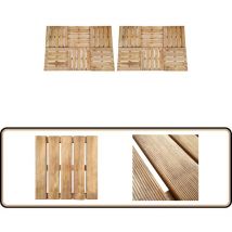 Dalles de terrasse 12 pcs 50x50 cm Bois Marron - Dalles De Terrasse - Terrasse Bois - Carrelage Extérieur - Decking Bois - Jardin Design