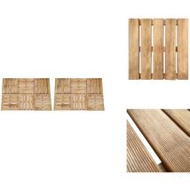 Dalles de terrasse 12 pcs 50x50 cm Bois Marron - Dalles De Terrasse - Terrasse Bois - Carrelage Extérieur - Decking Bois - Jardin Design
