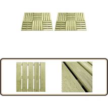 Dalles de terrasse 12 pcs 50x50 cm Bois Vert - Dalles De Terrasse - Terrasse Bois - Carrelage Extérieur - Decking Bois - Jardin Design