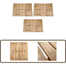 Dalles de terrasse 18 pcs 50x50 cm Bois Marron - Dalles De Terrasse - Terrasse Bois - Decking Bois - Parquet Extérieur - Revêtement De Sol Extérieur