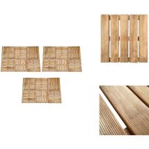 Dalles de terrasse 18 pcs 50x50 cm Bois Marron - Dalles De Terrasse - Terrasse Bois - Decking Bois - Parquet Extérieur - Revêtement De Sol Extérieur