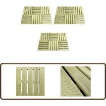 Dalles de terrasse 18 pcs 50x50 cm Bois Vert - Dalles De Terrasse - Terrasse Bois - Decking Bois - Parquet Extérieur - Aménagement Extérieur