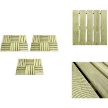 Dalles de terrasse 18 pcs 50x50 cm Bois Vert - Dalles De Terrasse - Terrasse Bois - Decking Bois - Parquet Extérieur - Aménagement Extérieur