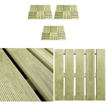 Vidaxl - Dalles de terrasse 18 pcs 50x50 cm Bois Vert - Dalles De Terrasse - Terrasse Bois - Decking Bois - Parquet Extérieur - Aménagement Extérieur