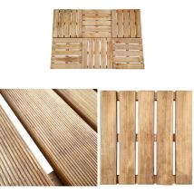 Dalles de terrasse 6 pcs 50x50 cm Bois Marron - Dalles De Terrasse - Terrasse Bois - Carrelage Extérieur - Parquet Extérieur - Décoration Extérieure