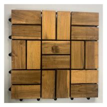 Hobbytech - Dalles de Terrasse Clipsable en Bois Lot de 20pcs - 31 x 31 cm Resistant Aux Forte et Basses Températures 31 x 31 cm Revêtement Extérieur