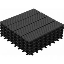 Idmarket - Lot de 5 dalles de terrasse wodhy clipsables bois composite noire 30 x 30 cm