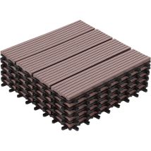 Idmarket - Lot de 5 dalles de terrasse wodhy clipsables bois composite taupe 30 x 30 cm