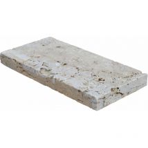 Stone By Stone - Dalles et Pavés Travertin Rustique - Mix Beige - 15x30x3cm - Vieilli - (1 m²)