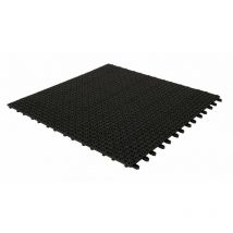 Dalles flexibles en plastique 55,5 x 55,5 cm pour intérieur, extérieur et jardin, Noir, drainant et autobloquante 4 pièces - Nero