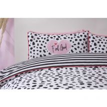 Dalmation Black/White Double Duvet Cover Set Bedding Bed Quilt Set - White