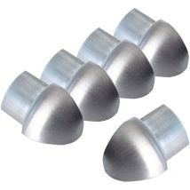 Angle extérieur pour profilé en quart de cercle en acier inoxydable, Profilé pour carrelage - Brossé 10mm, 5 pièces - Dalsys