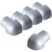 Dalsys Angle extérieur pour rail de carrelage aluminium (anodisé) Profilé en quart de cercle, profilé pour carrelage - 12,5mm, 5 pièces argent mat