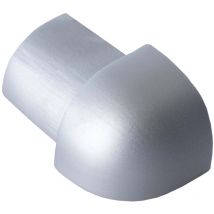 Angle extérieur pour rail de carrelage aluminium (anodisé) Profilé en quart de cercle, profilé pour carrelage - 12,5mm, 1 pièce Argent mat - Dalsys