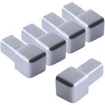 Dalsys Embout pour rail de carrelage, profilé carré en aluminium (anodisé), profilé de carrelage - Chrome brillant 8mm, 5 pièces