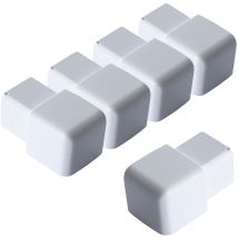 Dalsys Embout pour rail de carrelage, profilé carré en aluminium (anodisé), profilé de carrelage - Blanc 12,5mm, 5 pièces
