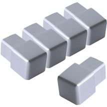Dalsys Embout pour rail de carrelage, profilé carré en aluminium (anodisé), profilé de carrelage - Argent mat 12,5mm, 5 pièces