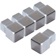 Endstück Für Fliesenschiene Quadratprofil Edelstahl, Fliesenprofil - Gebürstet 12,5mm, 5 Stück - Dalsys