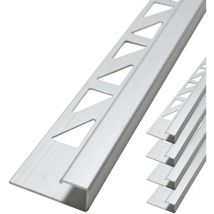 Dalsys - Fliesenschiene Eckprofil Quadratprofil Aluminium (eloxiert, Fliesenprofil - Chrom glänzend 2,5m x 8mm, 5 Stück
