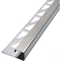 Dalsys - Fliesenschiene Eckprofil Quadratprofil Edelstahl, Fliesenprofil - Gebürstet 2,5m x 8mm, 1 Stück