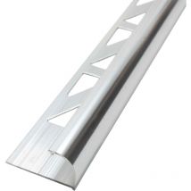 Fliesenschiene Viertelkreisprofil Aluminium (eloxiert, Rundprofil Halbrundprofil - Silber Matt 2,5m X 12,5mm, 1 Stück - Dalsys