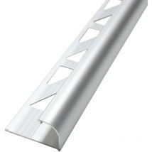 Dalsys - Fliesenschiene Viertelkreisprofil Aluminium (eloxiert, Rundprofil Halbrundprofil - Chrom glänzend 2,5m x 8mm, 1 Stück