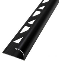 Dalsys - Fliesenschiene Viertelkreisprofil Aluminium (eloxiert, Rundprofil Halbrundprofil - Schwarz 2,5m x 12,5mm, 1 Stück