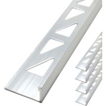 Fliesenschiene Winkelprofil Aluminium (eloxiert, Fliesenprofil - Silber Matt 2,5m X 10mm, 5 Stück - Dalsys