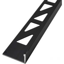 Dalsys - Fliesenschiene Winkelprofil Aluminium (eloxiert, Fliesenprofil - Schwarz 2,5m x 12,5mm, 1 Stück
