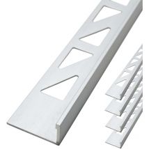 Fliesenschiene Winkelprofil Aluminium (eloxiert, Fliesenprofil - Chrom glänzend 2,5m x 10mm, 5 Stück - Dalsys
