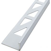 Dalsys - Fliesenschiene Winkelprofil Aluminium (eloxiert, Fliesenprofil - Weiß 2,5m x 12,5mm, 1 Stück