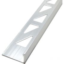 Fliesenschiene Winkelprofil Aluminium (eloxiert, Fliesenprofil - Silber matt 2,5m x 10mm, 1 Stück - Dalsys