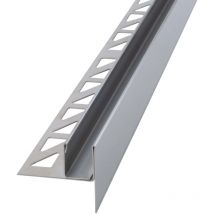 Dalsys - Gefällekeil Dusche, Silber U-Profil zur Glasaufnahme für ebenerdige Dusche, aus korrosionsbeständigem V2A Edelstahl - 148cm, Höhe 19mm,