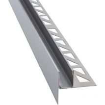 Dalsys - Gefällekeil Dusche, Silber U-Profil zur Glasaufnahme für ebenerdige Dusche, aus korrosionsbeständigem V2A Edelstahl - 148cm, Höhe 19mm, Links