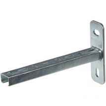 Schienenkonsole, Wandausleger 27/18 Silber, Wandträger, Schwerlastträger aus verzinktem Stahl, korrosionsbeständig - 20cm, 25 Stück - Dalsys
