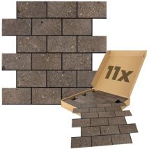Dalsys - Wandpaneele Selbstklebend Steinoptik Natur 0,87m², 11 Stück Wandverkleidung Feuchtigskeitsbeständig, Premium Qualität Für Bad Und Küche - 