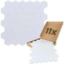 Dalsys - Wandpaneele Selbstklebend Wabenmuster 1m², 11 Stück Wandverkleidung Feuchtigskeitsbeständig, Premium Qualität Für Bad Und Küche, Wabenmuster 