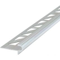 Treppenkantenprofil Fliesenschiene - 2.5m, Höhe 8mm Silber