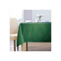 Homespace Direct - Damask Rose Tablecloth 70x108 Rectangle For Dining Table Easycare - Forest Green