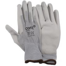 Damesa - guante poliuretano gris t-10 caja 12 , Guantes de poliuretano gris Cofil Guantes de poliuretano gris fabricados en poliéster con la palma