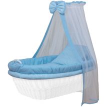 Waldin - ensemble berceau 8 pièces avec matelas, pas une complète berceau:damier bleu