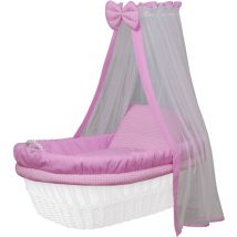 Waldin - ensemble berceau 8 pièces avec matelas, pas une complète berceau:damier rose