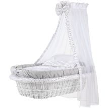 Waldin - ensemble berceau 8 pièces avec matelas, pas une complète berceau:gris/pois gris