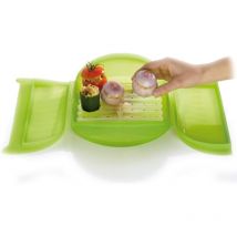 Lekue - Dampferbox aus silikonfolie 27,5 x 21 cm grün 3402600v09u004